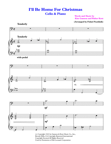 I Will Be Home For Christmas For Cello And Piano Page 2