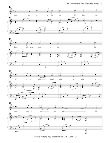 I Will Go Where You Want Me To Go Vocal Solo Page 2