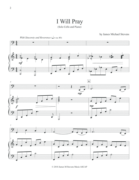 I Will Pray Cello Solo Piano Page 2