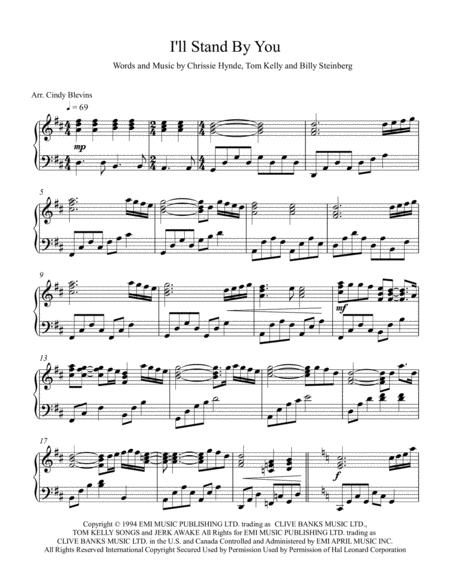 I Will Stand By You Arranged For Piano Solo Page 2