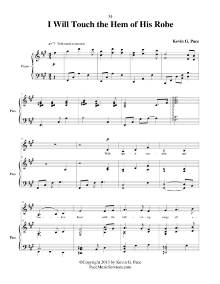 I Will Touch The Hem Of His Robe Vocal Solo With Piano Accompaniment Page 2