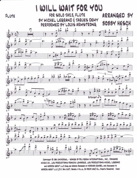 I Will Wait For You For Solo Jazz Flute Page 2