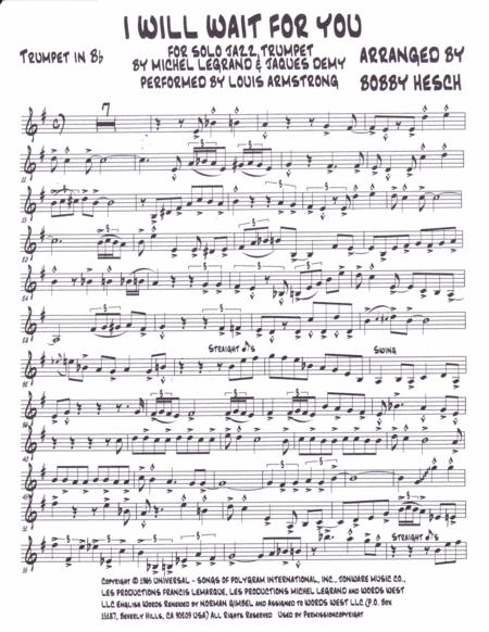 I Will Wait For You For Solo Jazz Trumpet Page 2