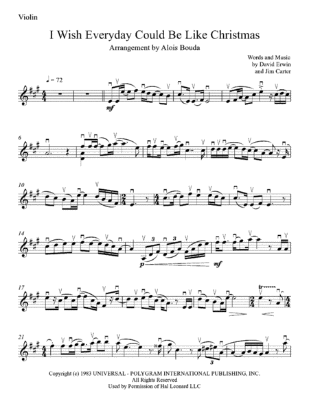 I Wish Everyday Could Be Like Christmas Violin Piano Version Page 2