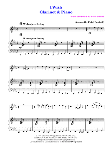 I Wish For Clarinet And Piano Jaz Pop Version Page 2