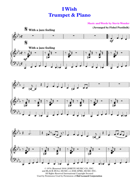 I Wish For Trumpet And Piano Jazz Pop Version Page 2