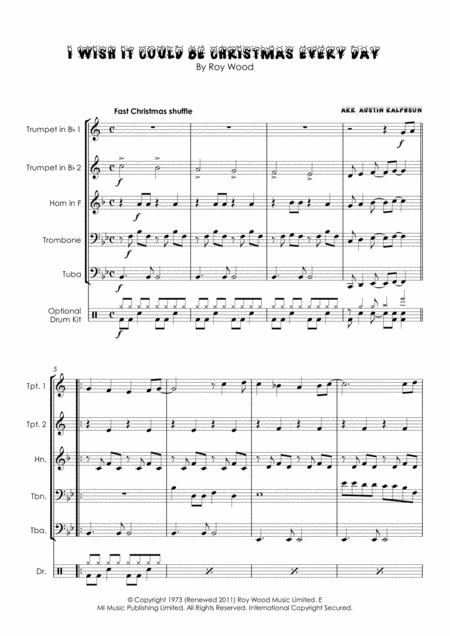 I Wish It Could Be Christmas Every Day Brass Quintet Page 2