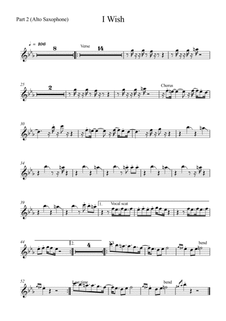 I Wish Wedding Band Arrangement Horns Rhythm Page 2