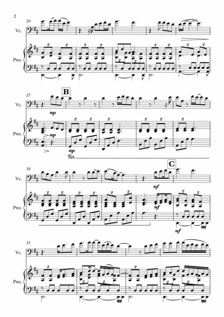 I Wont Give Up Cello And Piano Page 2