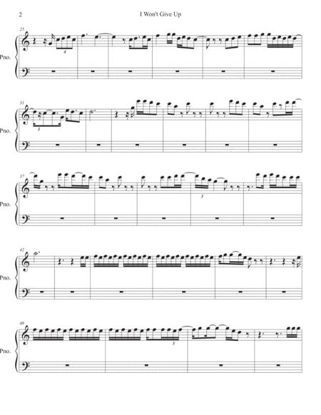 I Wont Give Up Easy Key Of C Piano Page 2