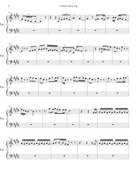 I Wont Give Up Original Key Piano Page 2