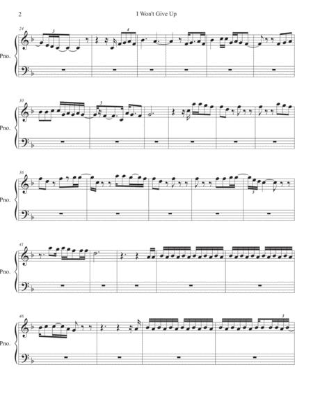 I Wont Give Up Piano Page 2