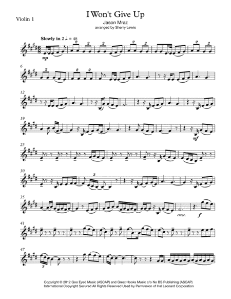 I Wont Give Up String Trio For String Trio Page 2