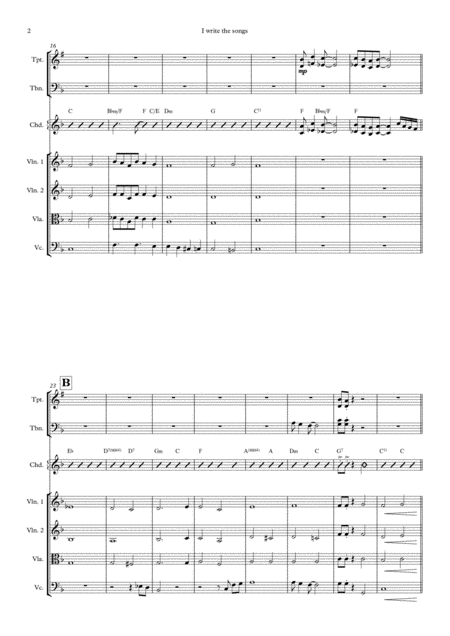 I Write The Songs Ensemble Supplement Page 2