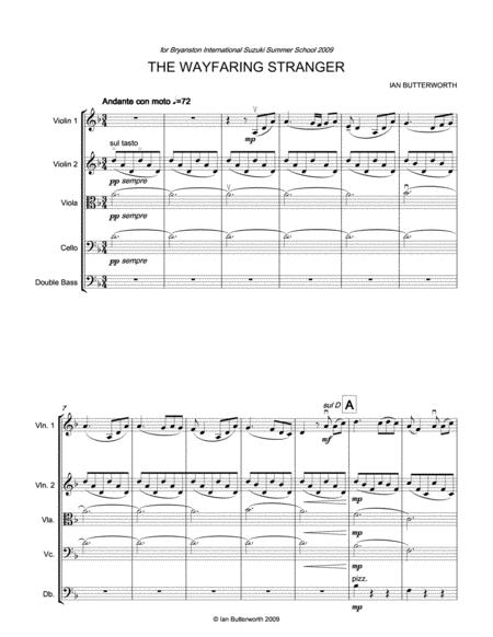 Ian Butterworth The Wayfaring Stranger For String Orchestra Page 2