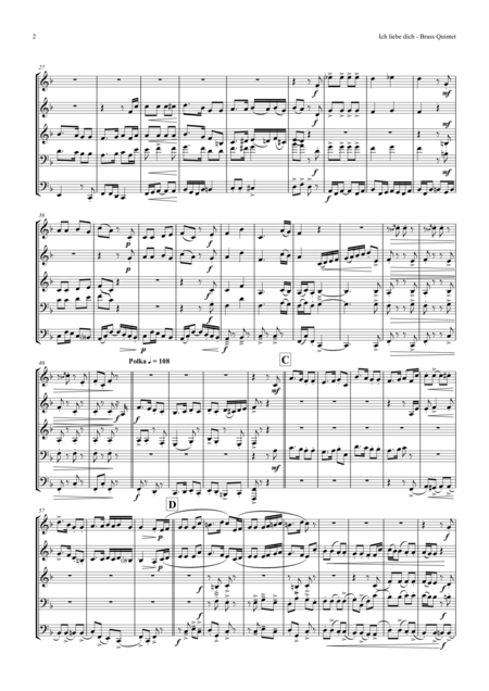 Ich Liebe Dich Beethoven Goes Polka Brass Quintet Page 2