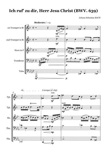 Ich Ruf Zu Dir Herr Jesu Christ Bwv 639 Page 2