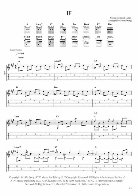 If By Bread Guitar Chord Melody Solo Page 2