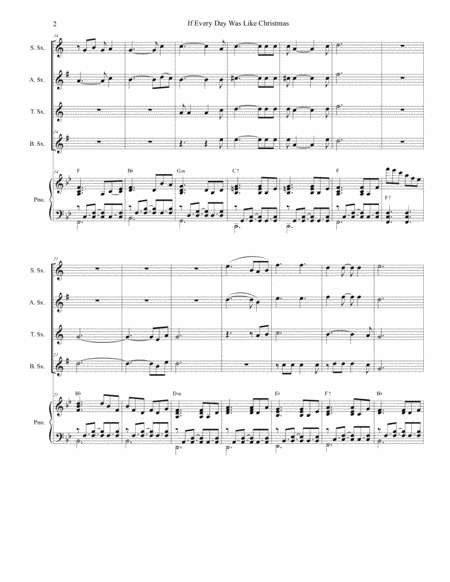 If Every Day Was Like Christmas For Saxophone Quartet And Piano Page 2