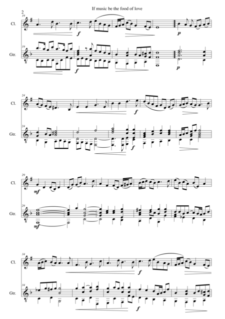 If Music Be The Food Of Love For Clarinet And Guitar Page 2