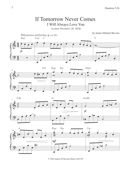 If Tomorrow Never Comes I Will Always Love You Page 2