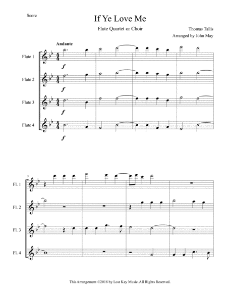 If Ye Love Me Flute Quartet Or Flute Choir Page 2