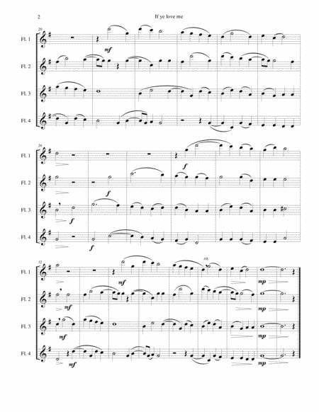 If Ye Love Me For 4 Flutes Page 2