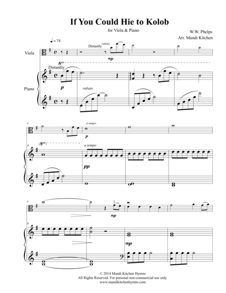 If You Could Hie To Kolob Viola Piano Duet Page 2