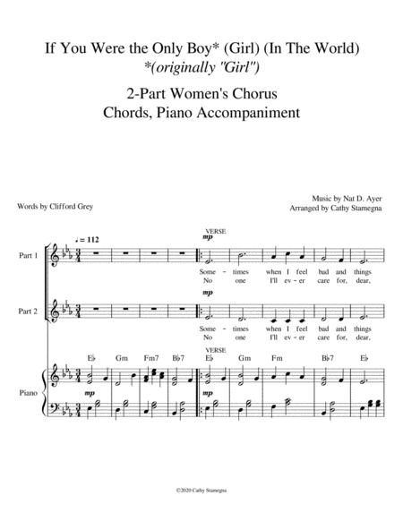If You Were The Only Boy Girl In The World 2 Part Womens Chorus Chords Piano Accompaniment Page 2
