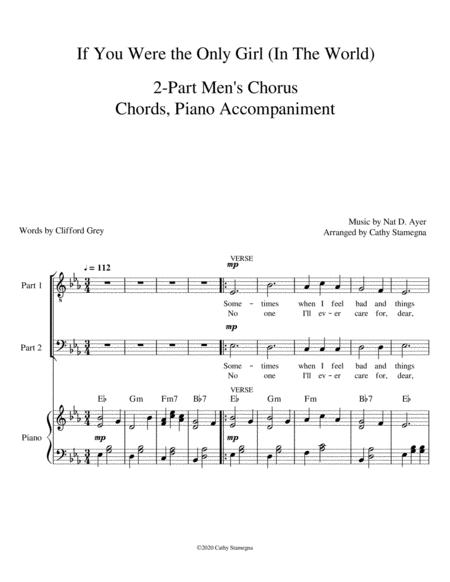 If You Were The Only Girl In The World 2 Part Mens Chorus Chords Piano Accompaniment Page 2