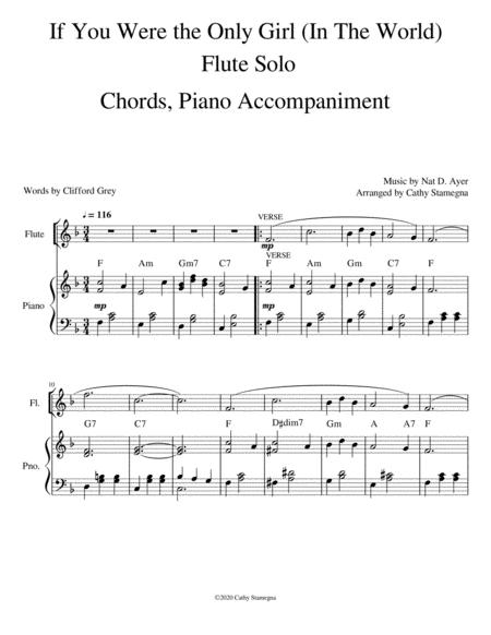 If You Were The Only Girl In The World Flute Solo Chords Piano Accompaniment Page 2