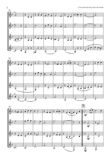 If You Were The Only Girl In The World For Clarinet Quartet Page 2