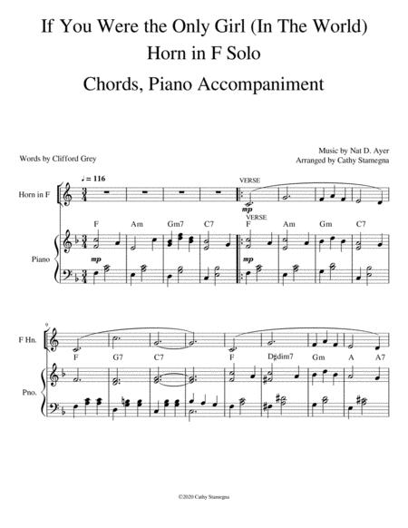 If You Were The Only Girl In The World Horn In F Solo Chords Piano Accompaniment Page 2