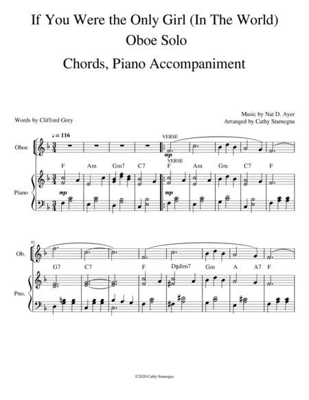 If You Were The Only Girl In The World Oboe Solo Chords Piano Accompaniment Page 2