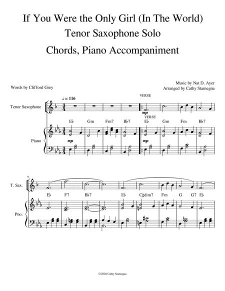 If You Were The Only Girl In The World Tenor Saxophone Solo Chords Piano Accompaniment Page 2