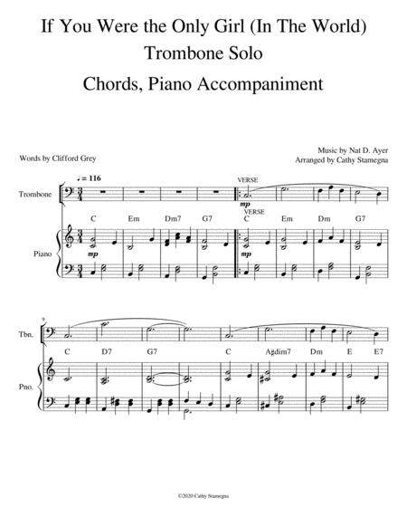 If You Were The Only Girl In The World Trombone Solo Chords Piano Accompaniment Page 2