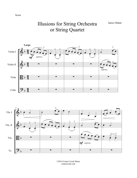 Illusions For String Orchestra Or String Quartet Page 2