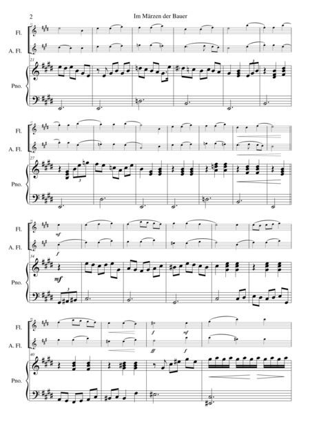 Im Mrzen Der Bauer In Springtime The Farmer For Flute Alto Flute And Piano Page 2