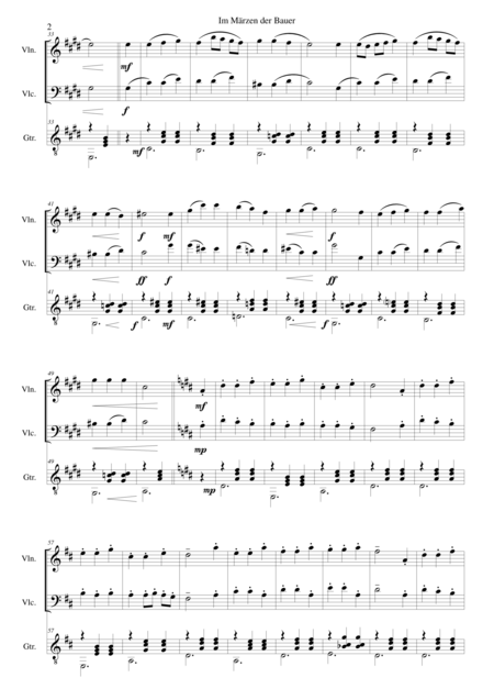 Im Mrzen Der Bauer In Springtime The Farmer For Violin Cello And Guitar Page 2