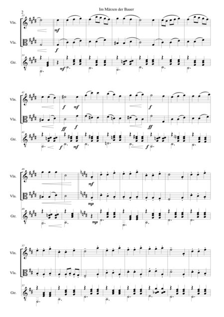 Im Mrzen Der Bauer In Springtime The Farmer For Violin Viola And Guitar Page 2