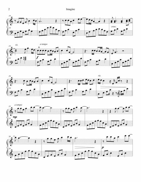 Imagine For Piano White Notes Only Page 2