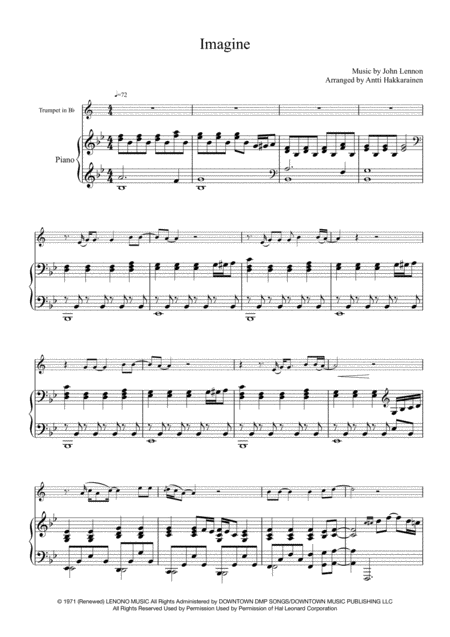 Imagine Trumpet Piano Page 2