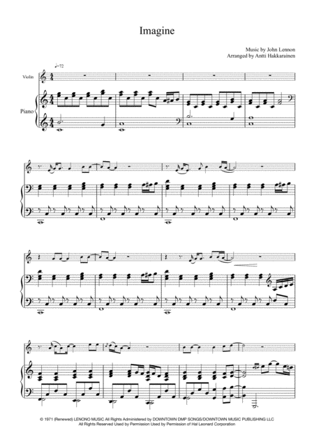 Imagine Violin Piano Page 2