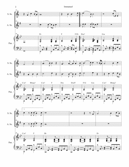 Immanuel Duet For Soprano And Alto Saxophone Page 2