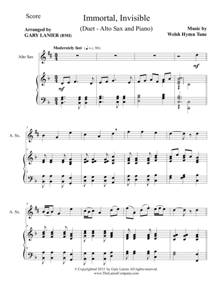 Immortal Invisible Duet Alto Sax And Piano Score And Parts Page 2