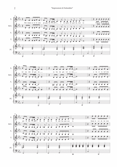 Impressioni Di Settembre Choral Arrangement Page 2