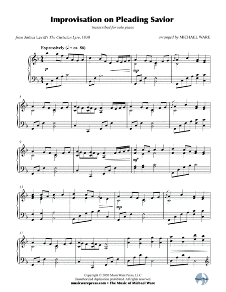 Improvisation On Pleading Savior Solo Piano Page 2