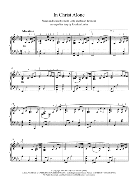 In Christ Alone For Solo Lever Or Pedal Harp Page 2