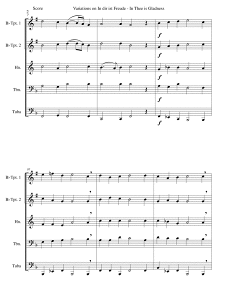 In Dir Ist Freude In Thee Is Gladness For Brass Quintet Page 2