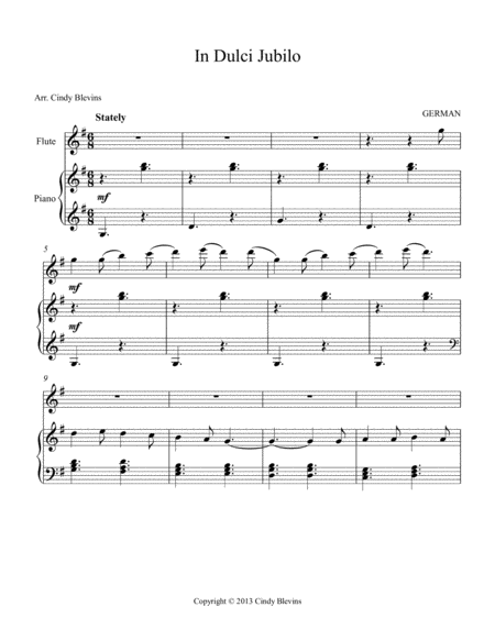 In Dulce Jubilo Arranged For Piano And Flute Page 2